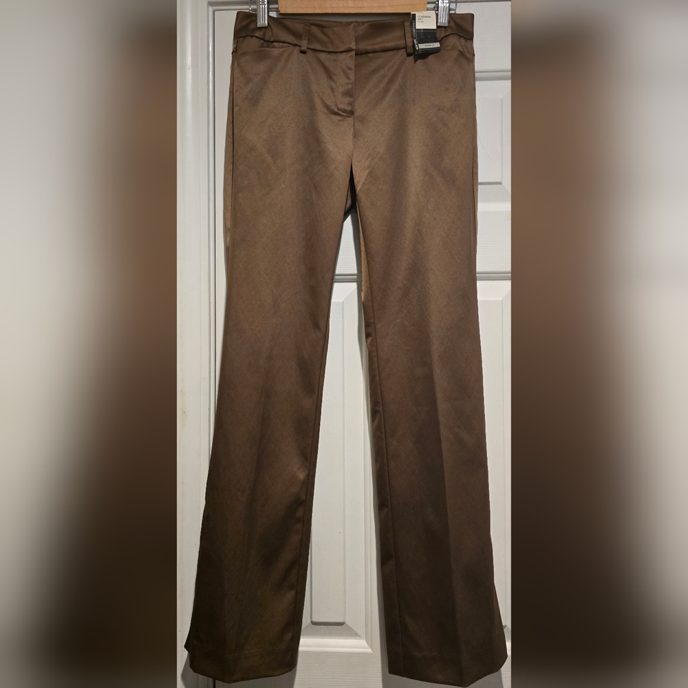 NWT Women's New York & Co City Stretch Brown Skinny Dress Pants Size 2